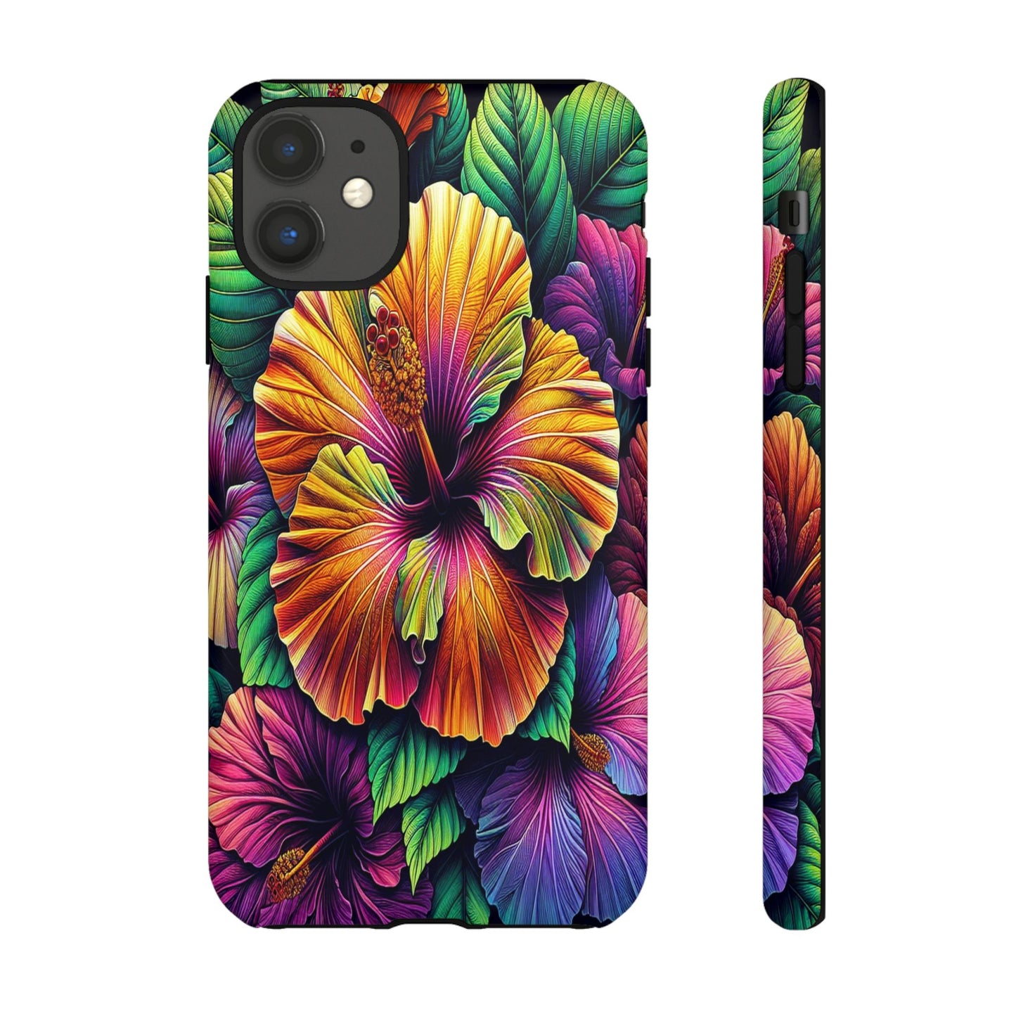 Custom ProtectiveColorful Hibiscus RadianceIphone Case Compatible With Iphone 16 15 14 - Phone Cover