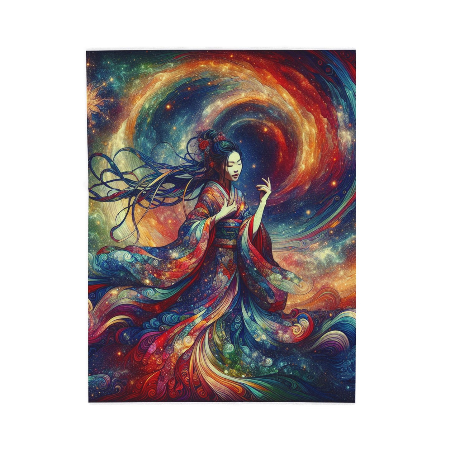 Mystical Universe Dance - Plush Blanket