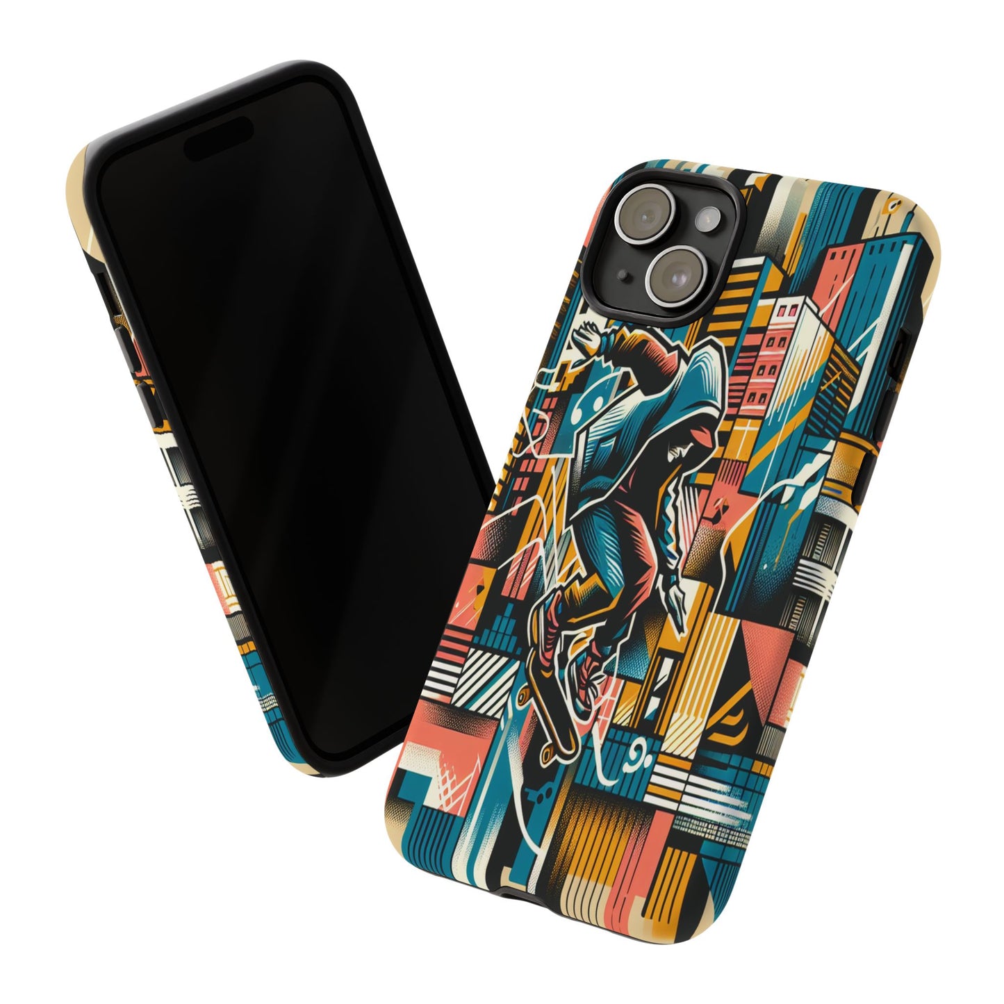 Skater in the Cityscape - Phone Case