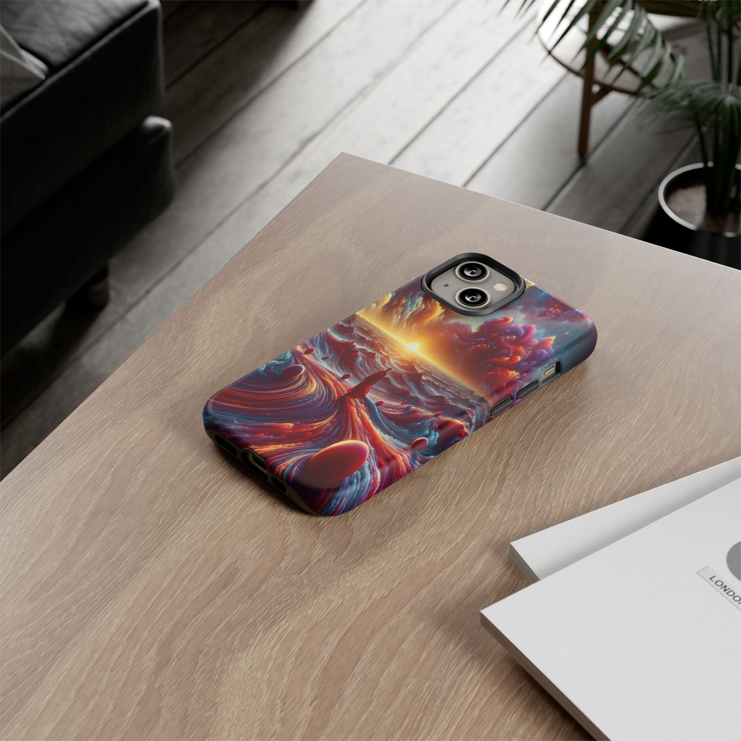 Journey Through Celestial Waves - Phone Case