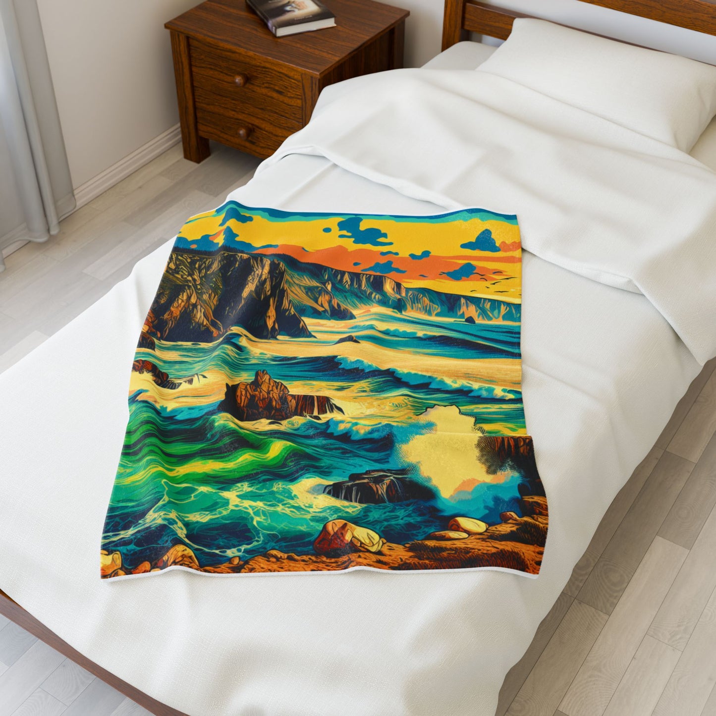 Ocean Cliffs Radiance - Plush Blanket
