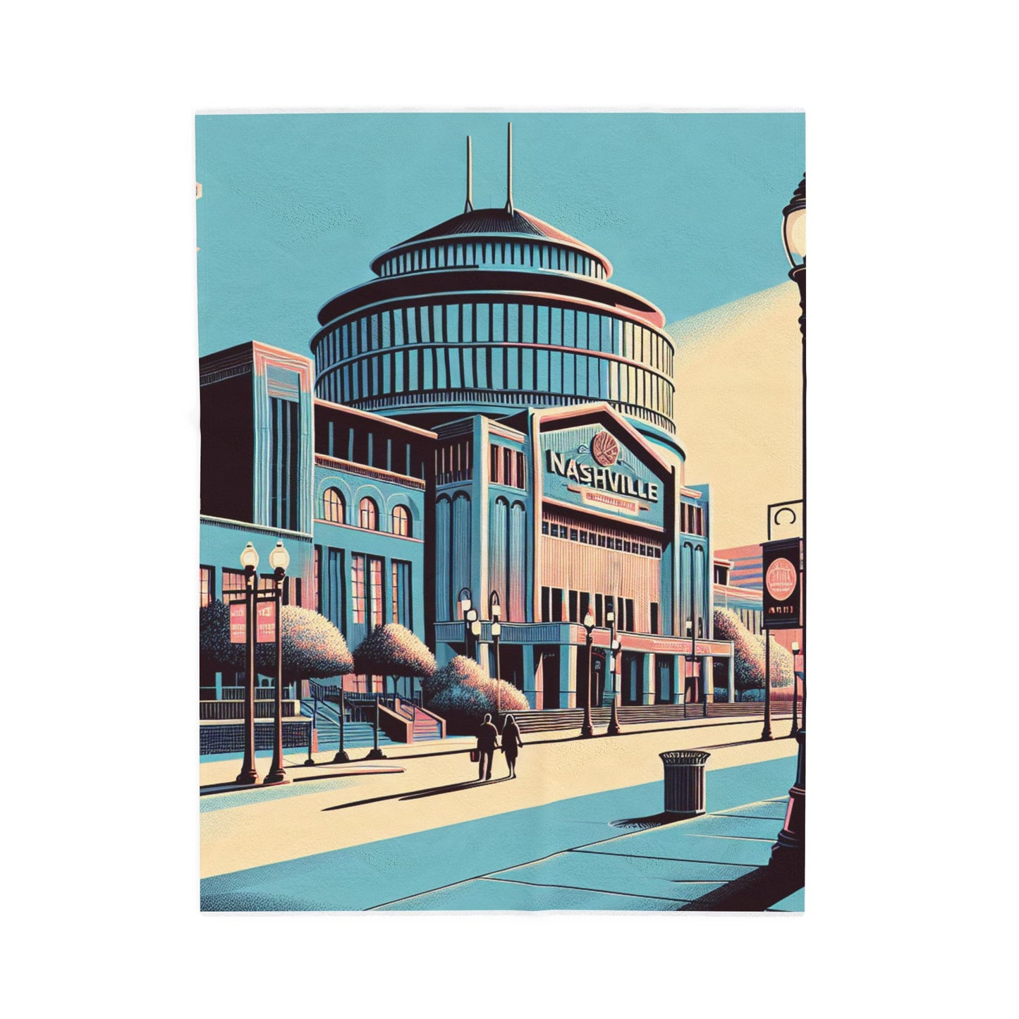 Nashville Streetscape at Daybreak- Plush Blanket