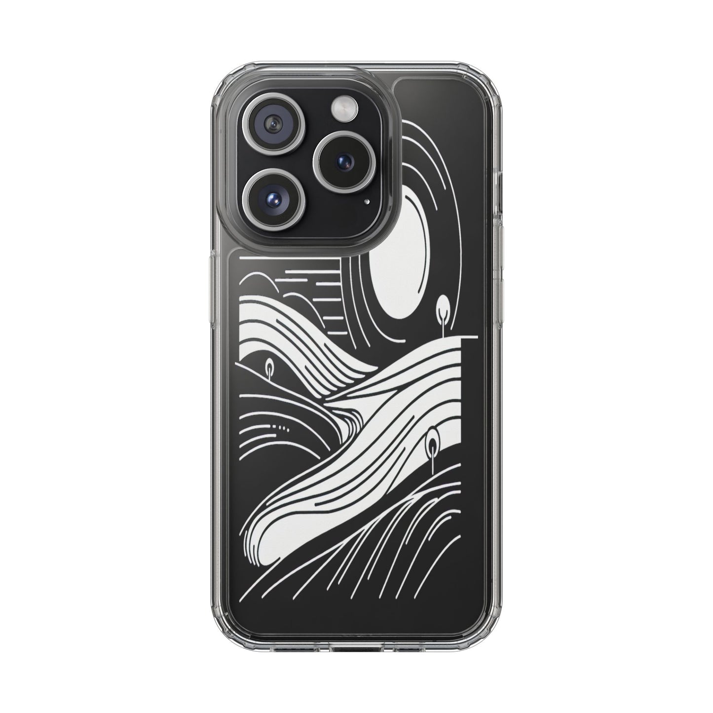 Transparent Horizon Curves Iphone Case Compatible With Iphone 16 15 14 - Clear Phone Cover