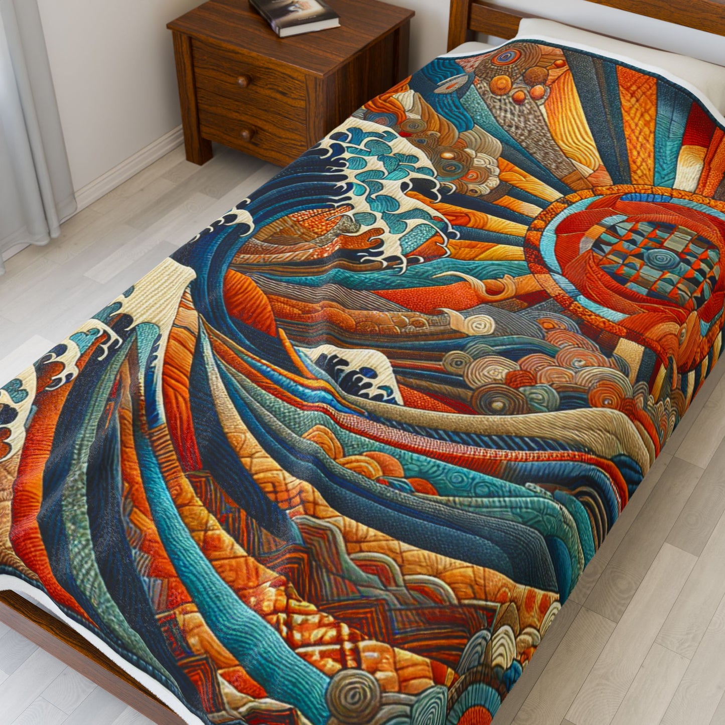 Oceanic Tapestry Unveiled - Plush Blanket