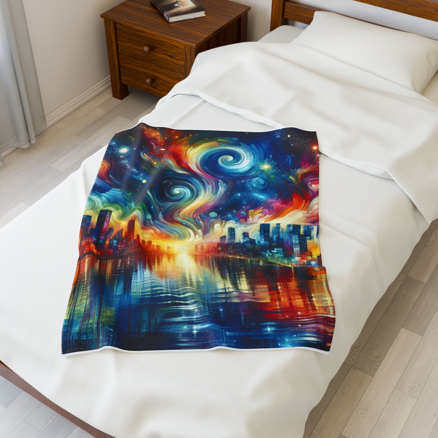 City Skyline Radiance - Plush Blanket