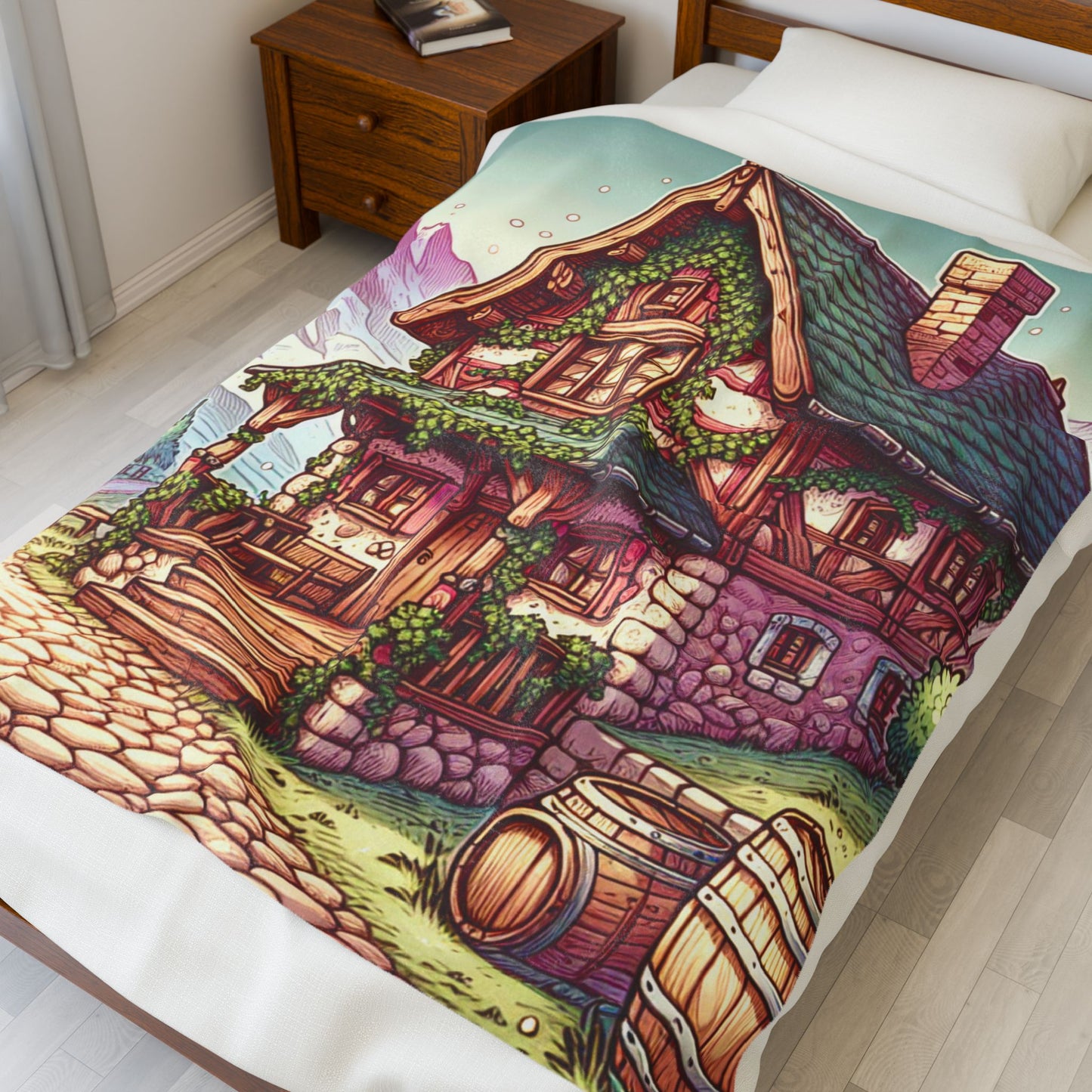 Charming Rustic Retreat - Plush Blanket