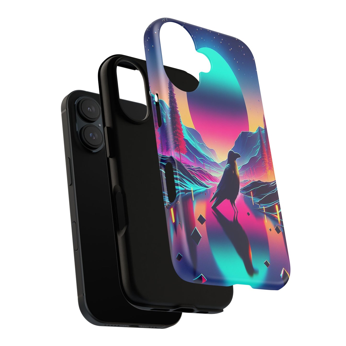 Celestial Horizon with Raven - Phone Case