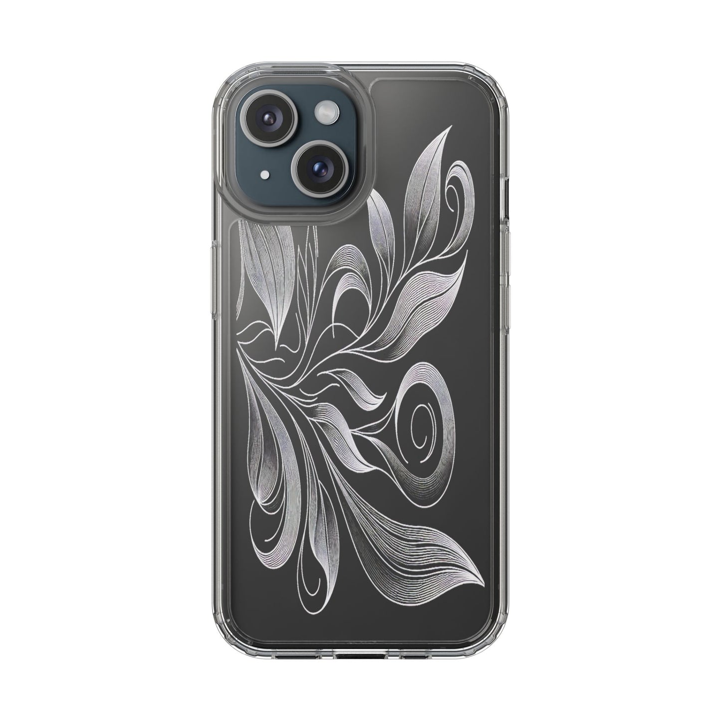 Transparent Nature's Embrace in Linework Iphone Case Compatible With Iphone 16 15 14 - Clear Phone Cover