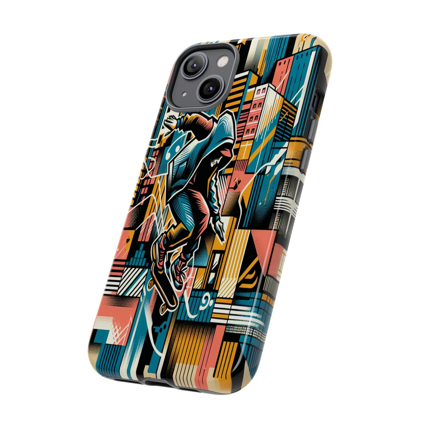 Skater in the Cityscape - Phone Case