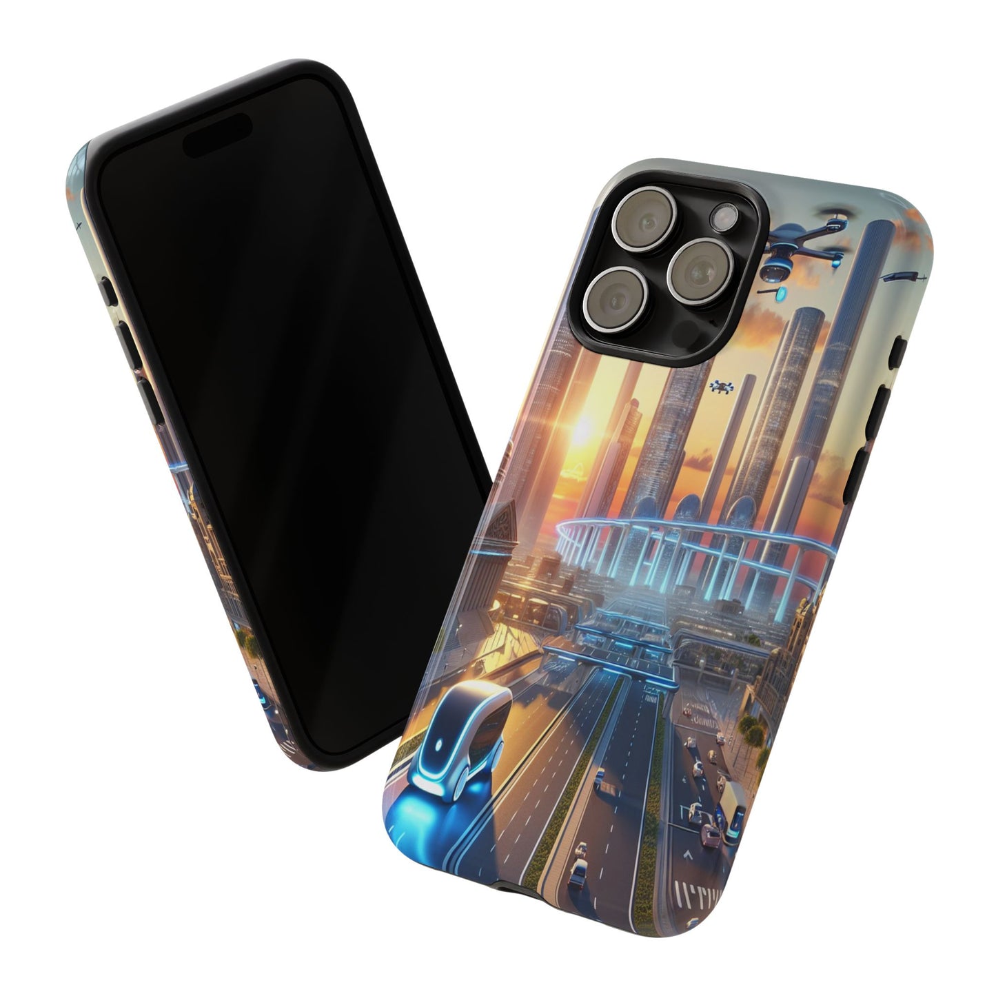 Futuristic Cityscape Unveiled - Phone Case