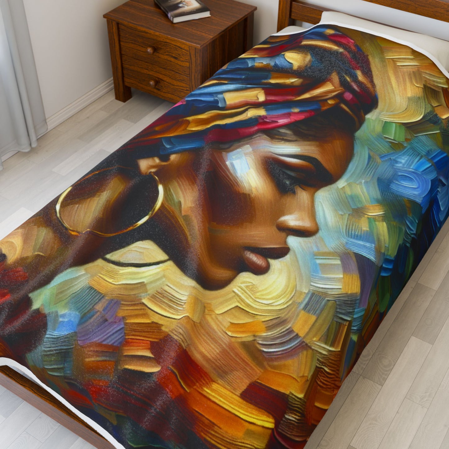 A Portrait in Brushstrokes - Plush Blanket
