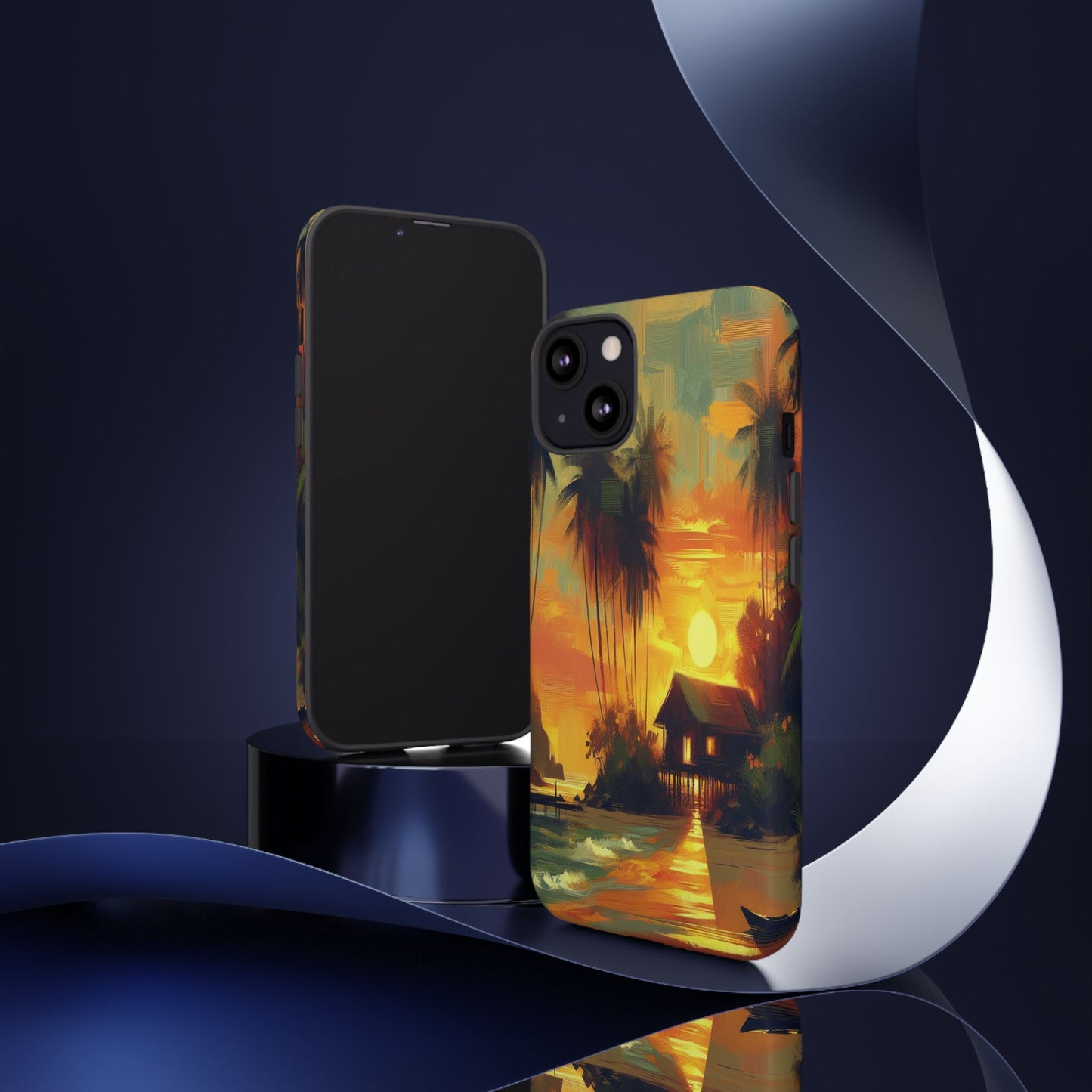 Protective Island Paradise at Dusk Iphone Case Compatible With Iphone 16 15 14 - Phone Cover