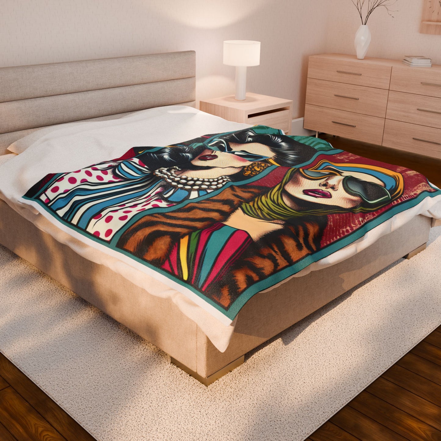Retro Fashion Icons in Focus - Plush Blanket