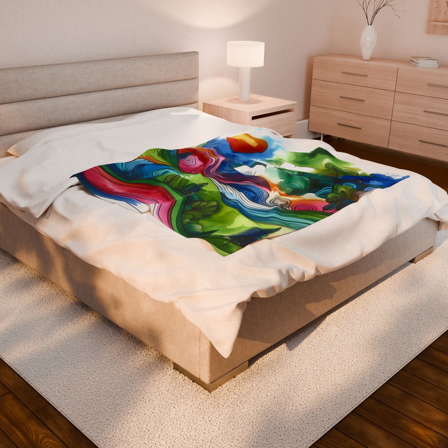Flowing Hills and Vibrations - Plush Blanket