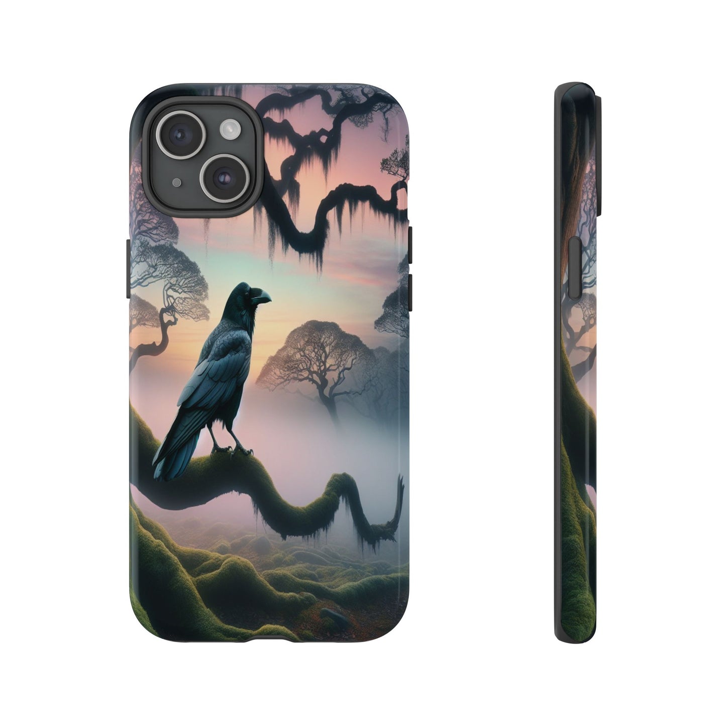 Raven in the Misty Forest - Phone Case