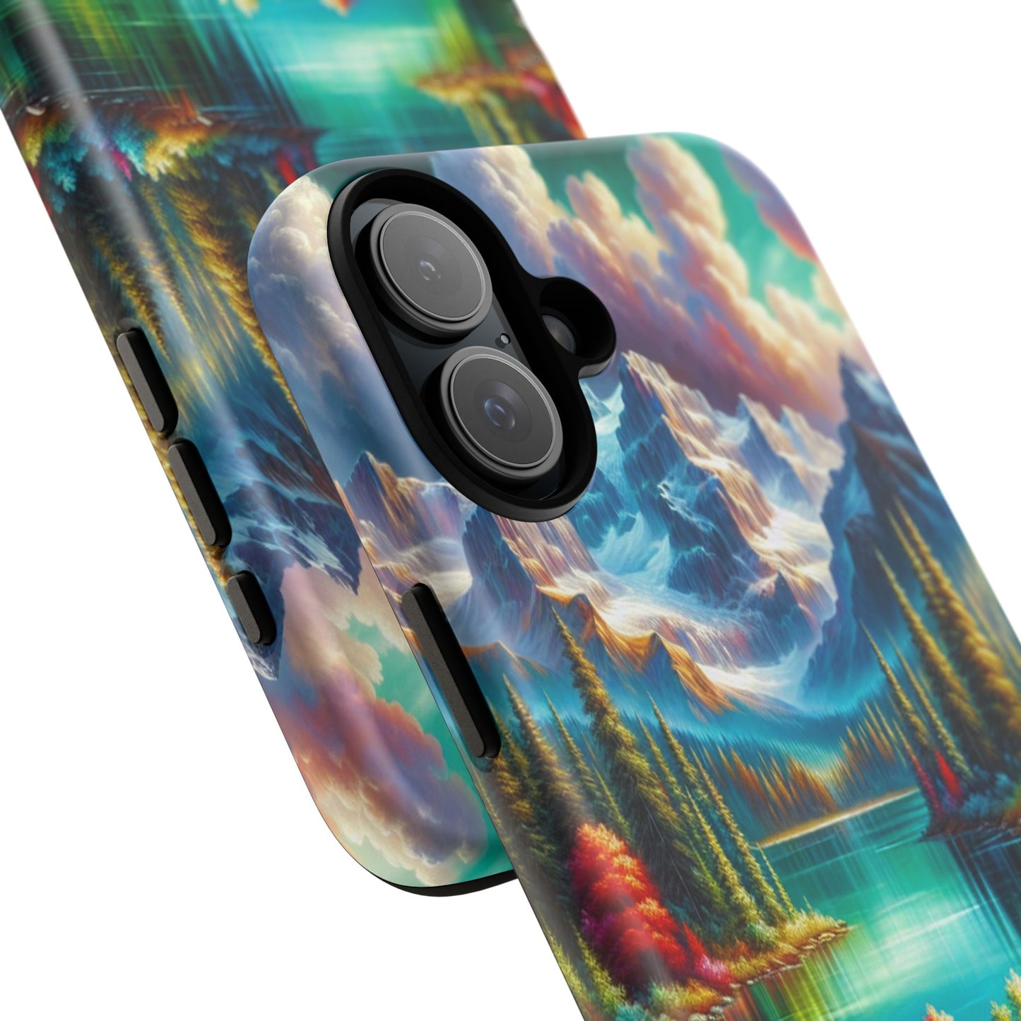 Colorful Mountain Lake Scene - Phone Case