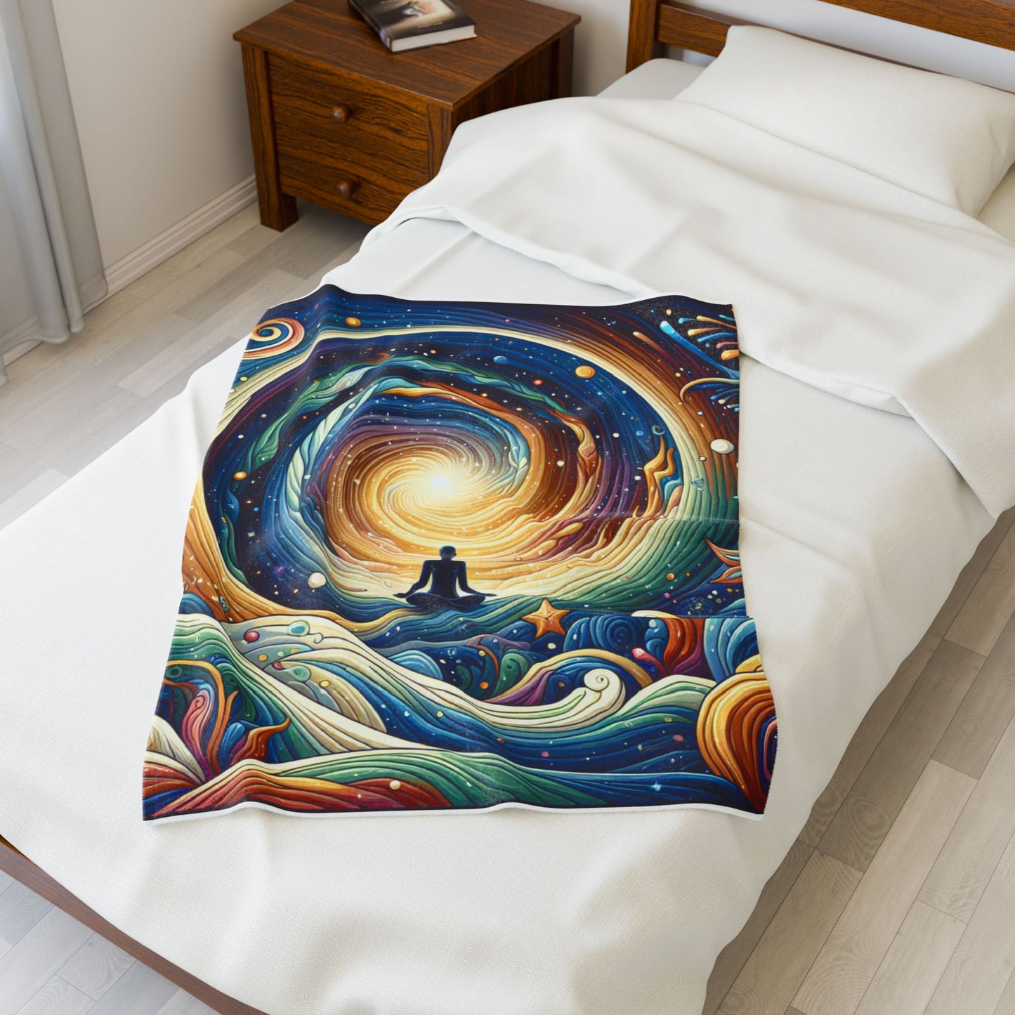 Cosmic Meditation Spiral - Plush Blanket