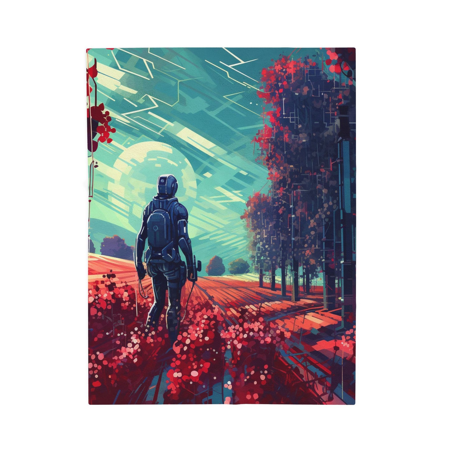 Exploring the Technicolor Wilderness- Plush Blanket