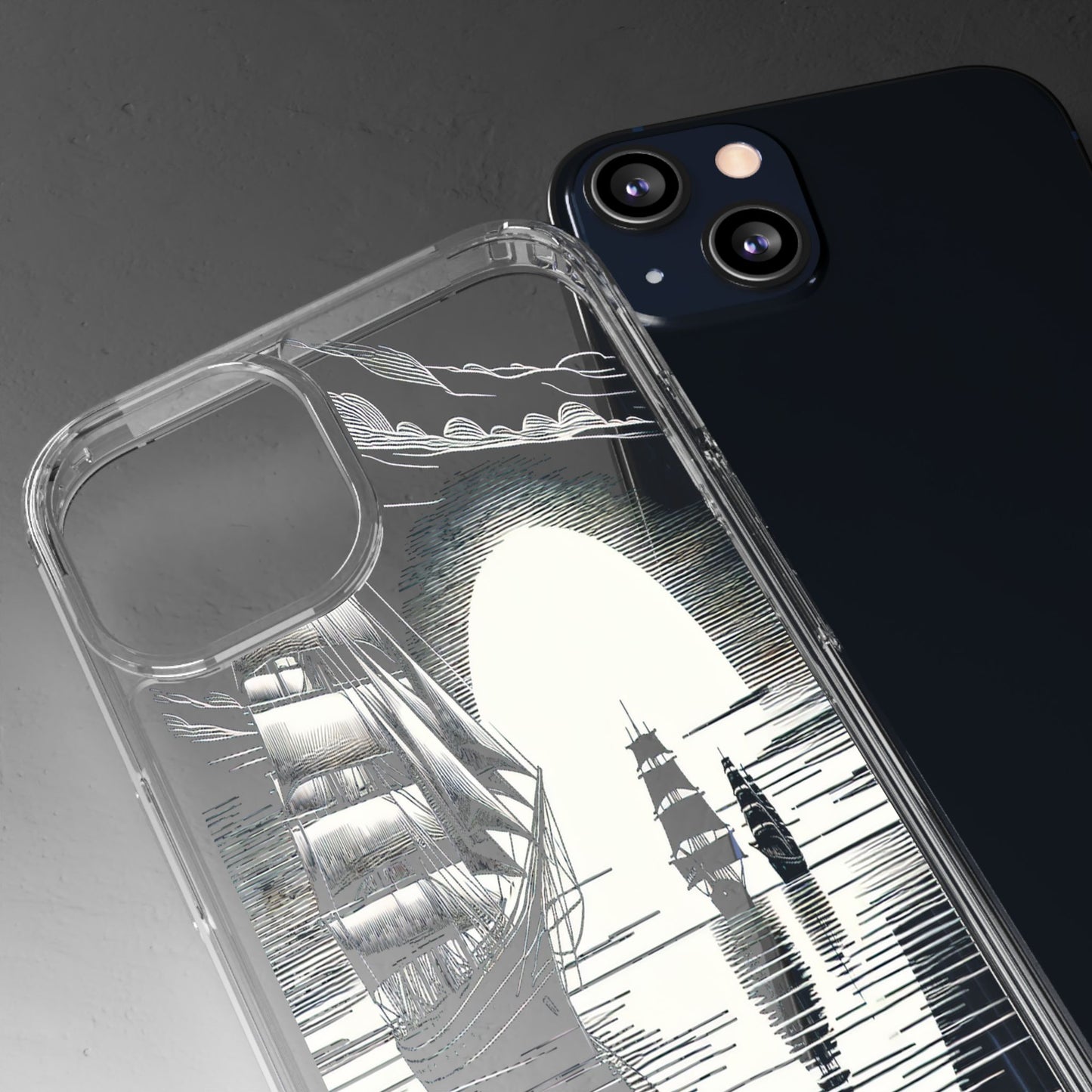 Transparent Sailboats on the Horizon Iphone Case Compatible With Iphone 16 15 14 - Clear Phone Cover