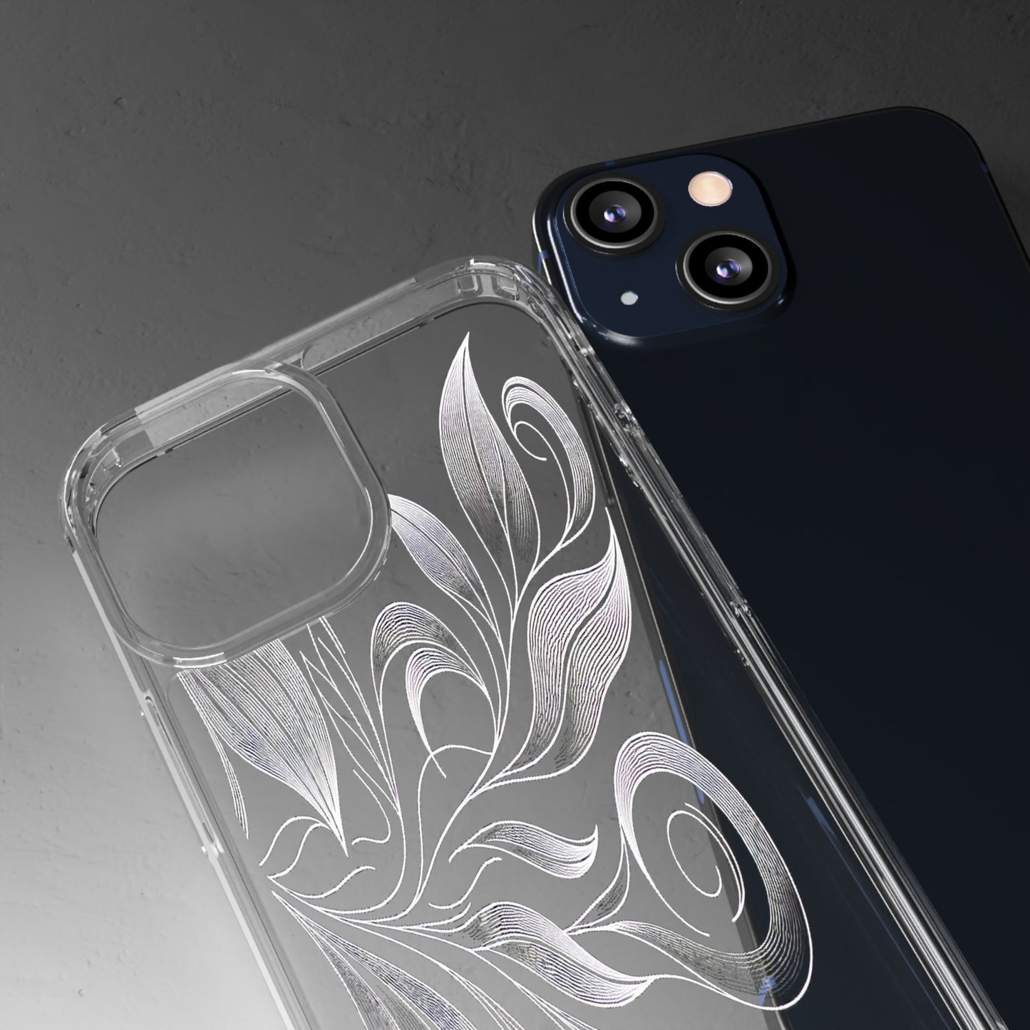 Transparent Nature's Embrace in Linework Iphone Case Compatible With Iphone 16 15 14 - Clear Phone Cover