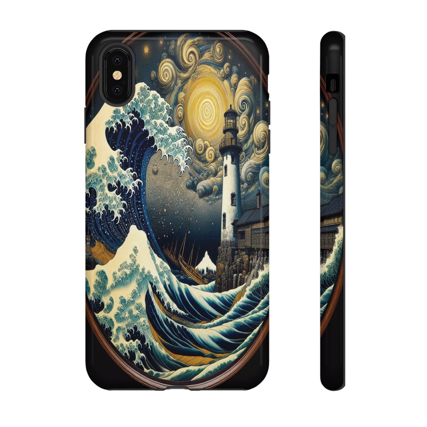 Protective Lighthouse Amidst Celestial Waves Iphone Case Compatible With Iphone 16 15 14 - Phone Cover