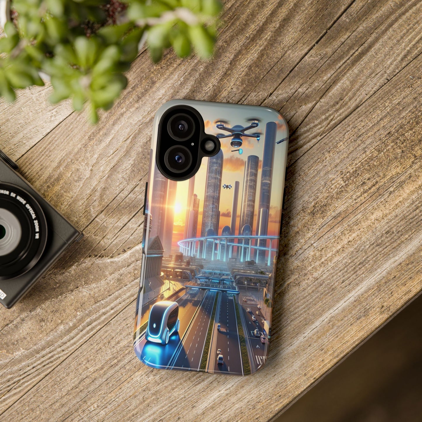 Futuristic Cityscape Unveiled - Phone Case
