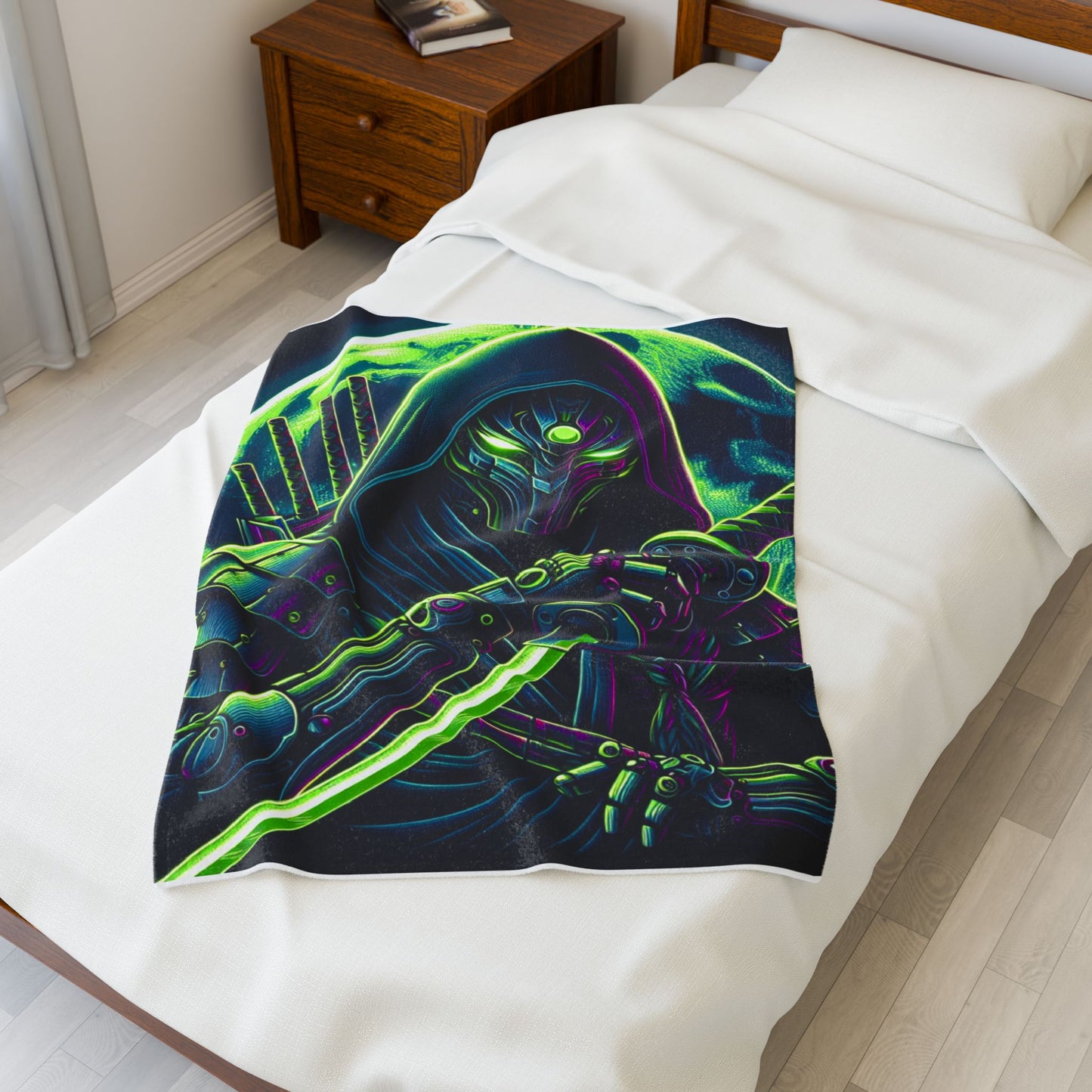 Neon Ninja Guardian - Plush Blanket
