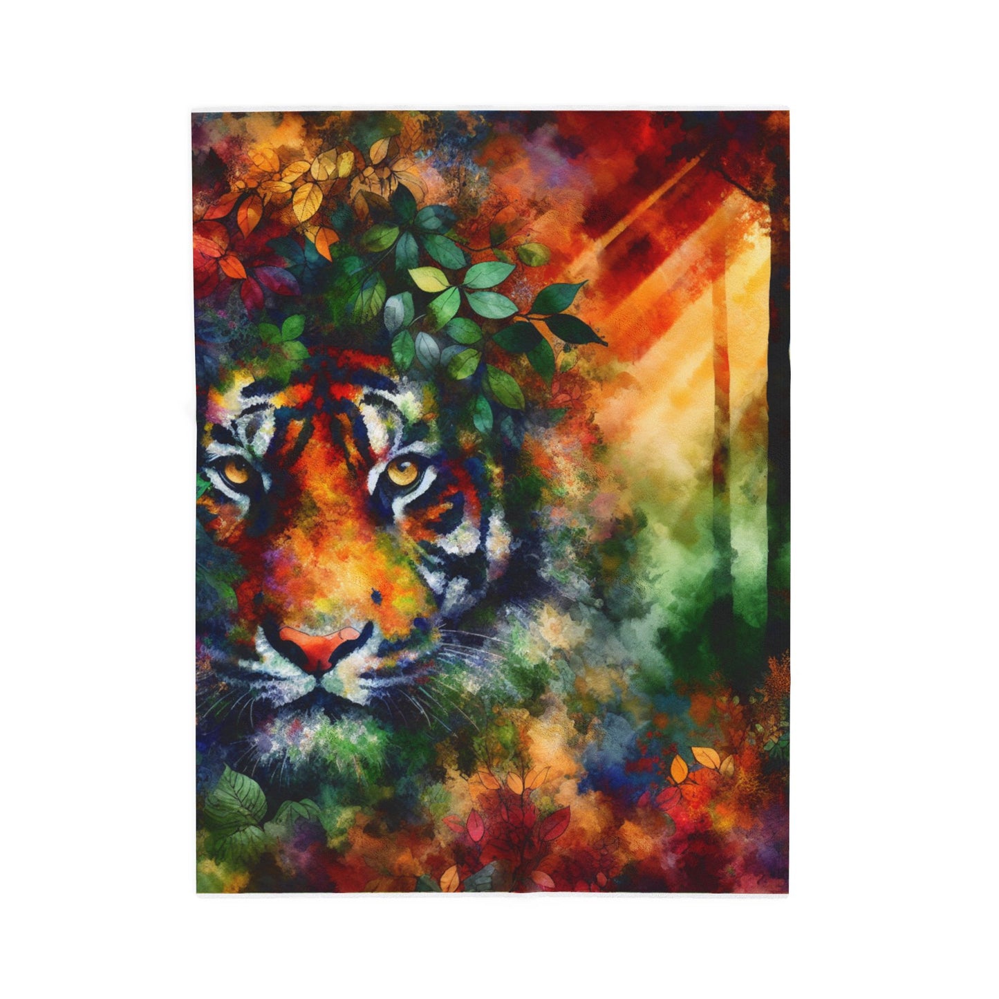 Tiger in the Woods - Plush Blanket