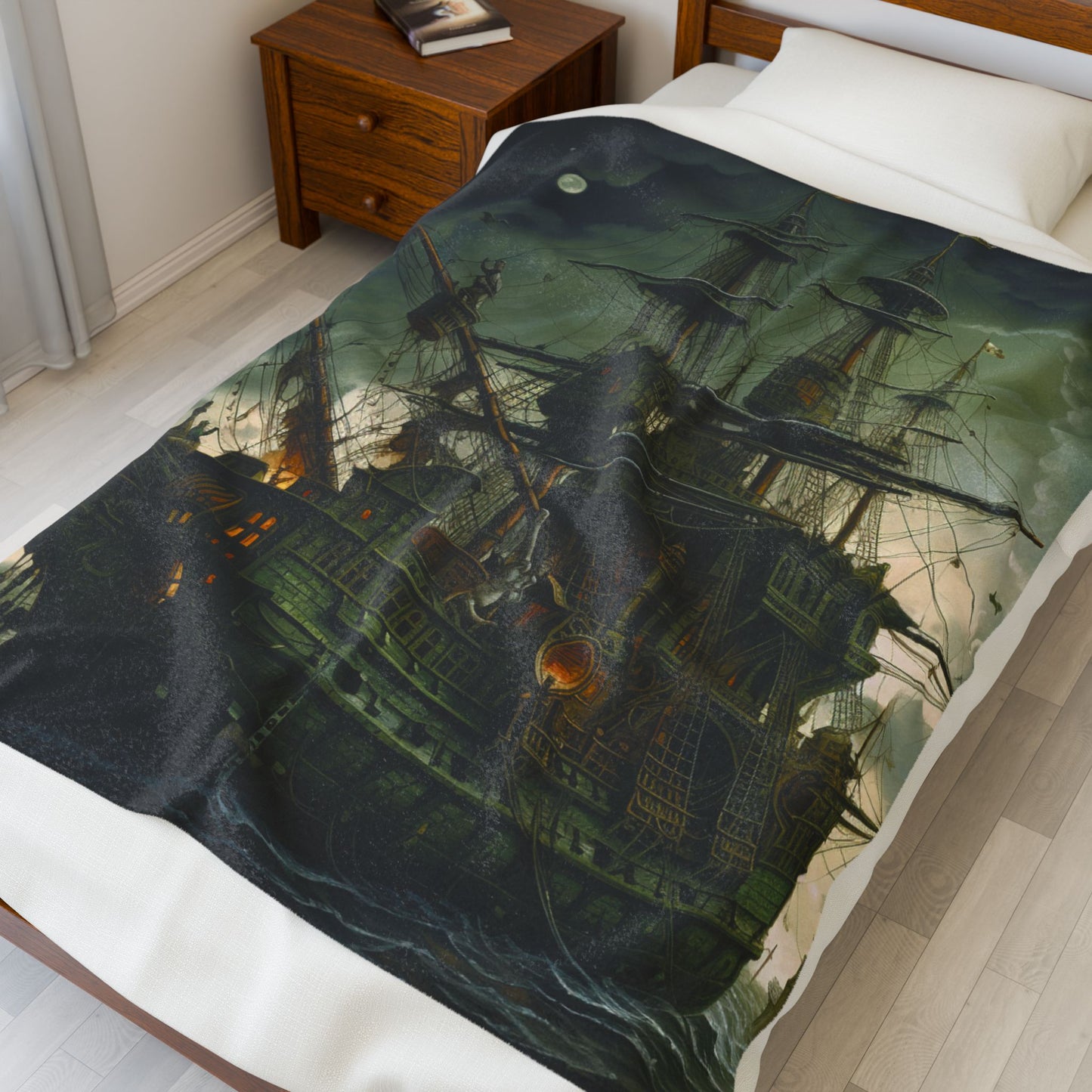 Galleon through the Gloom- Plush Blanket