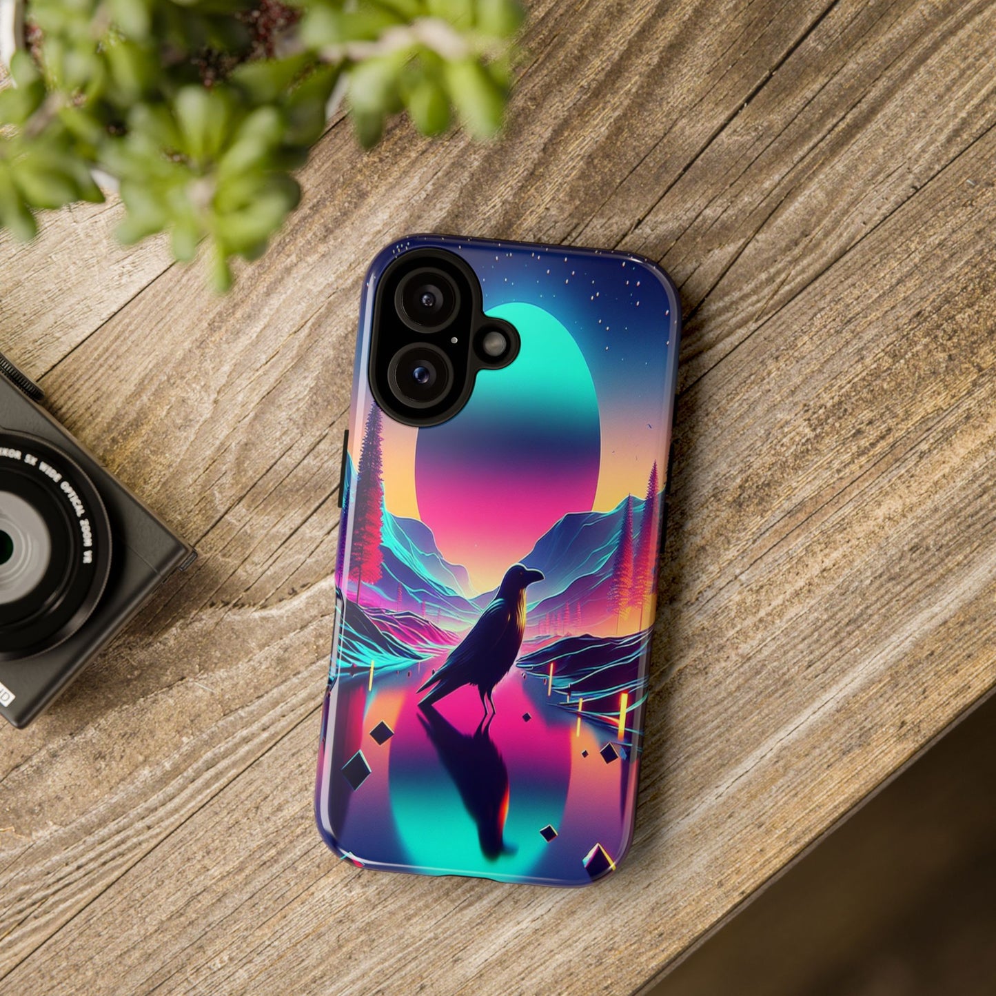 Celestial Horizon with Raven - Phone Case