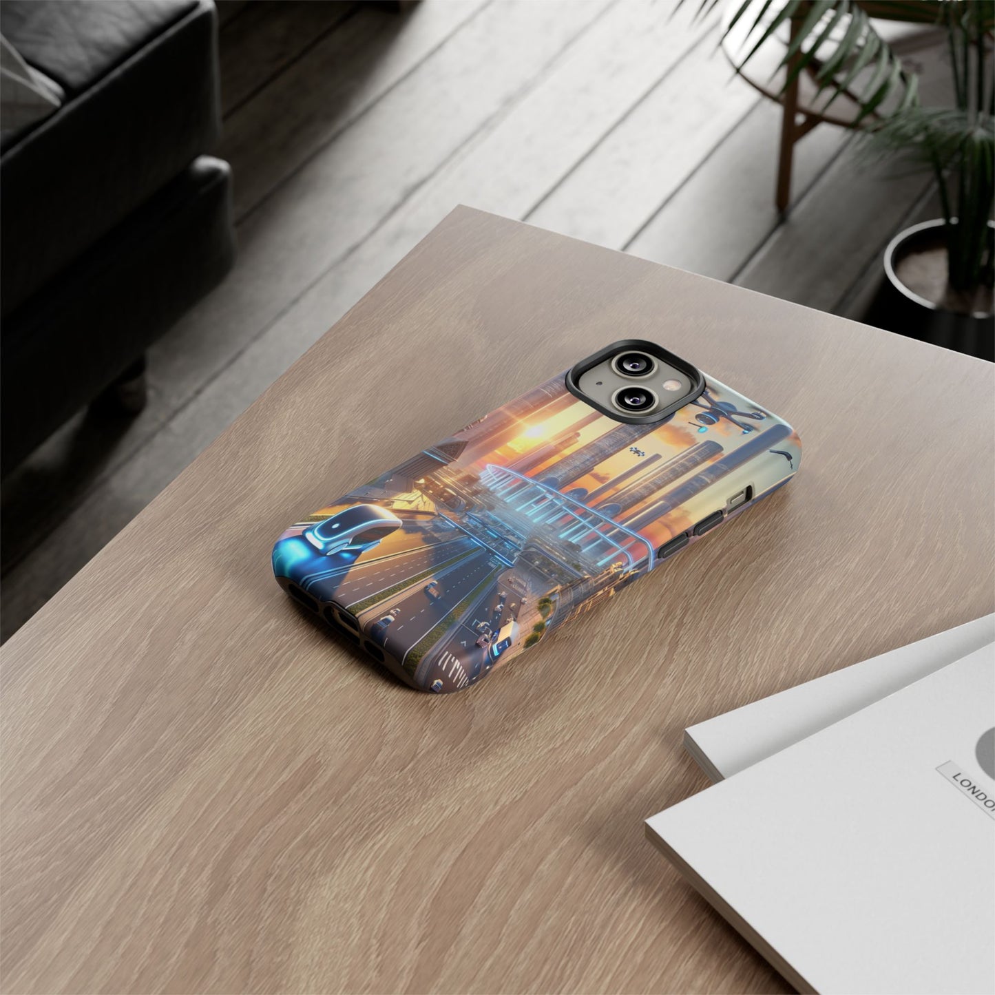 Futuristic Cityscape Unveiled - Phone Case