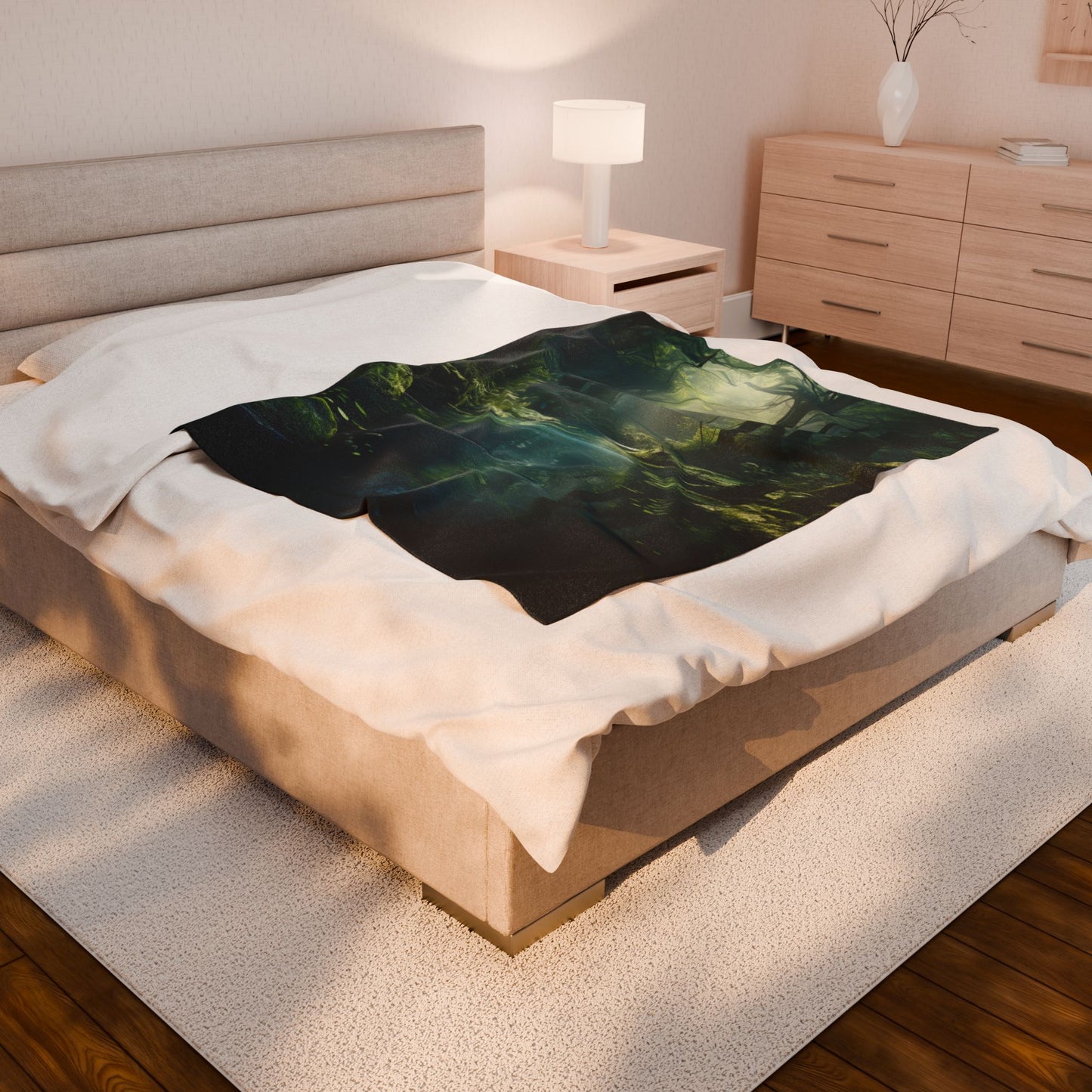Forest Whisperings at Dawn- Plush Blanket