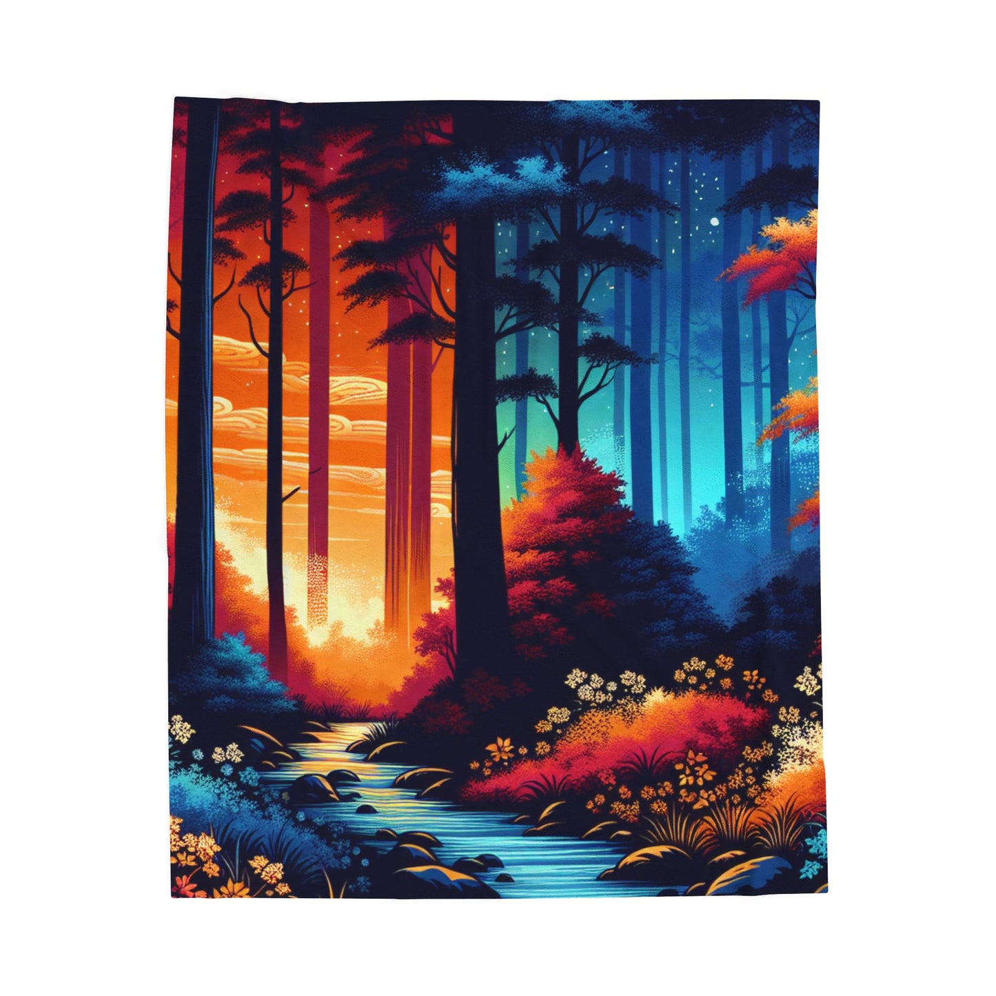Enchanting Woodlands in Paint - Plush Blanket