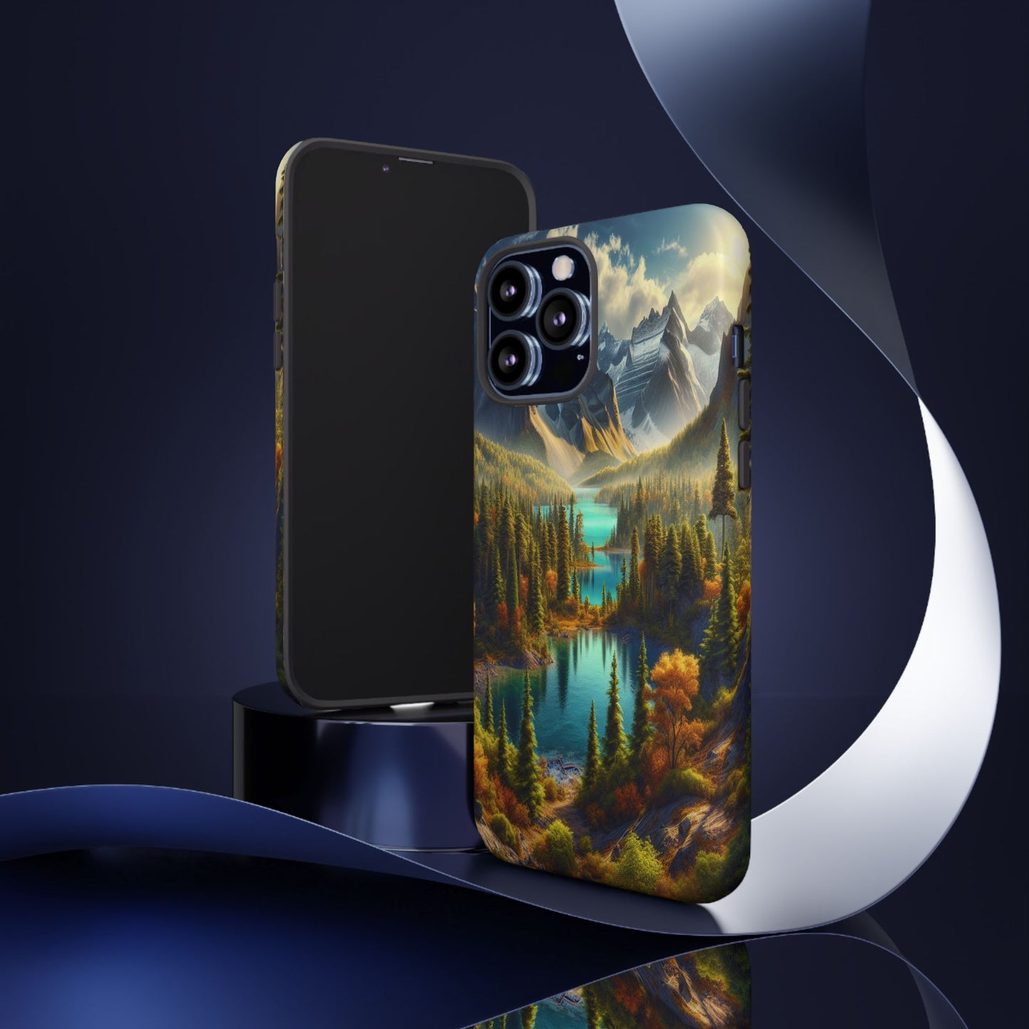 Radiant Peaks and Tranquil Waters - Phone Case