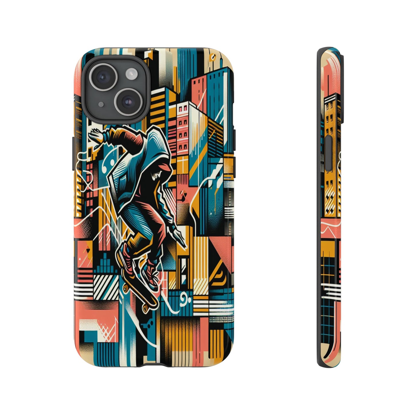 Skater in the Cityscape - Phone Case