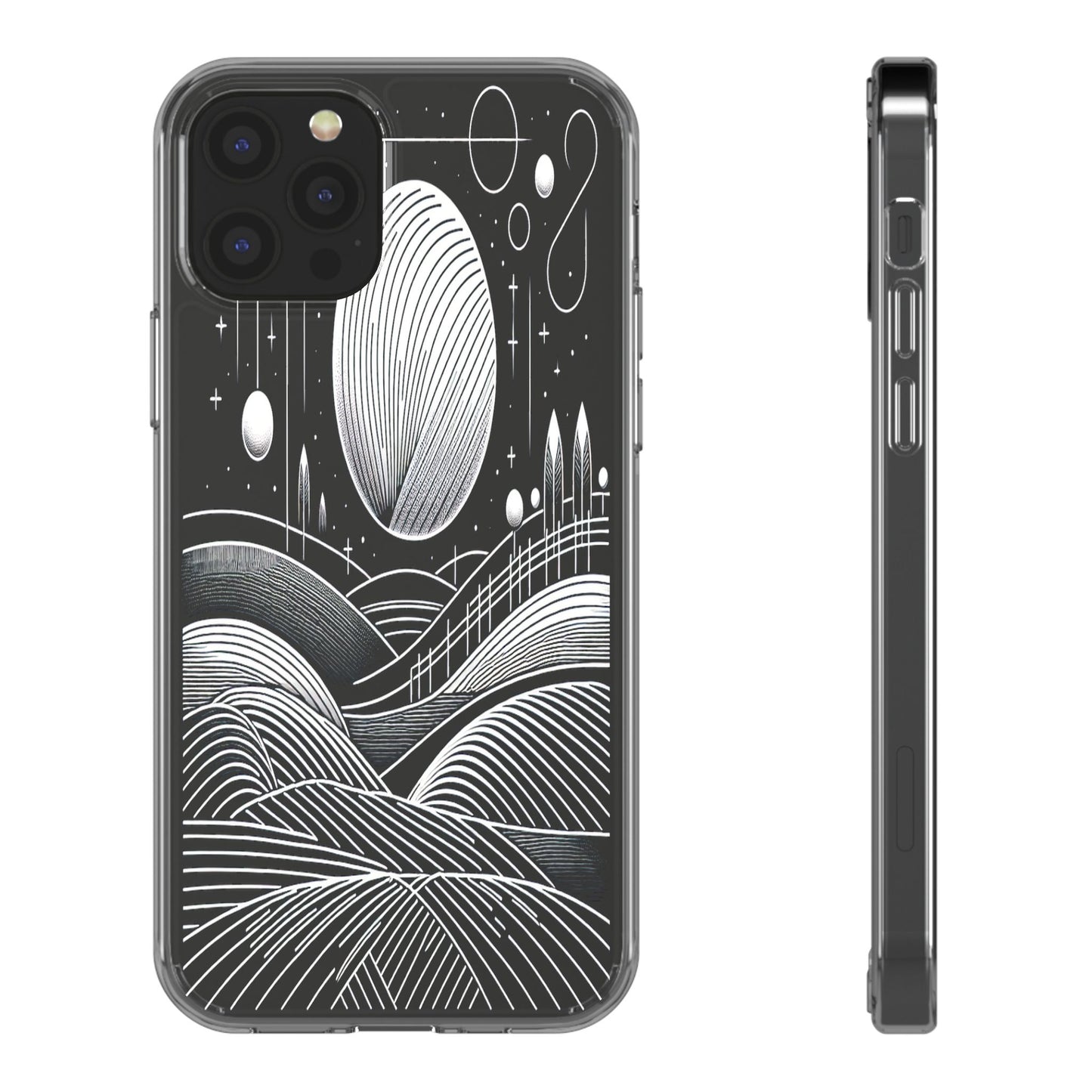 Transparent Lunar Landscapes Iphone Case Compatible With Iphone 16 15 14 - Clear Phone Cover