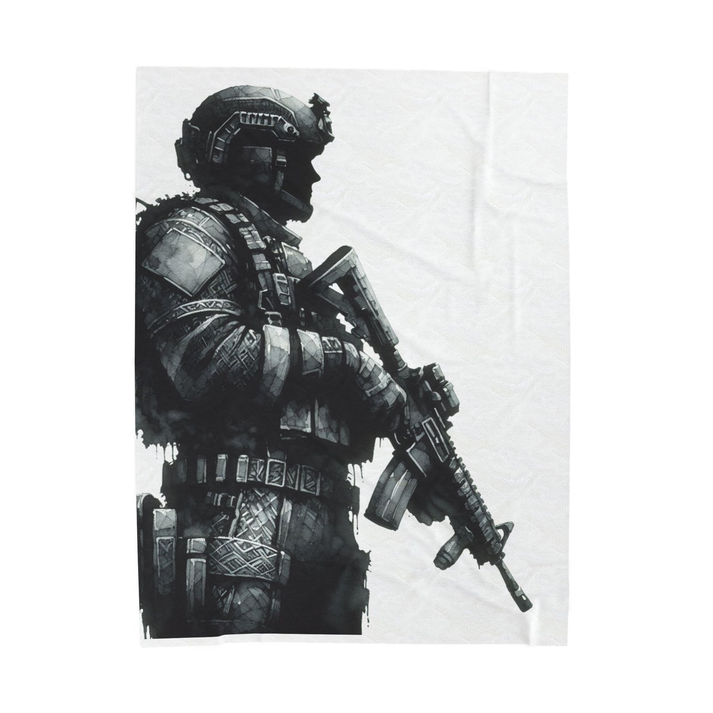Guardian in Monochrome - Plush Blanket