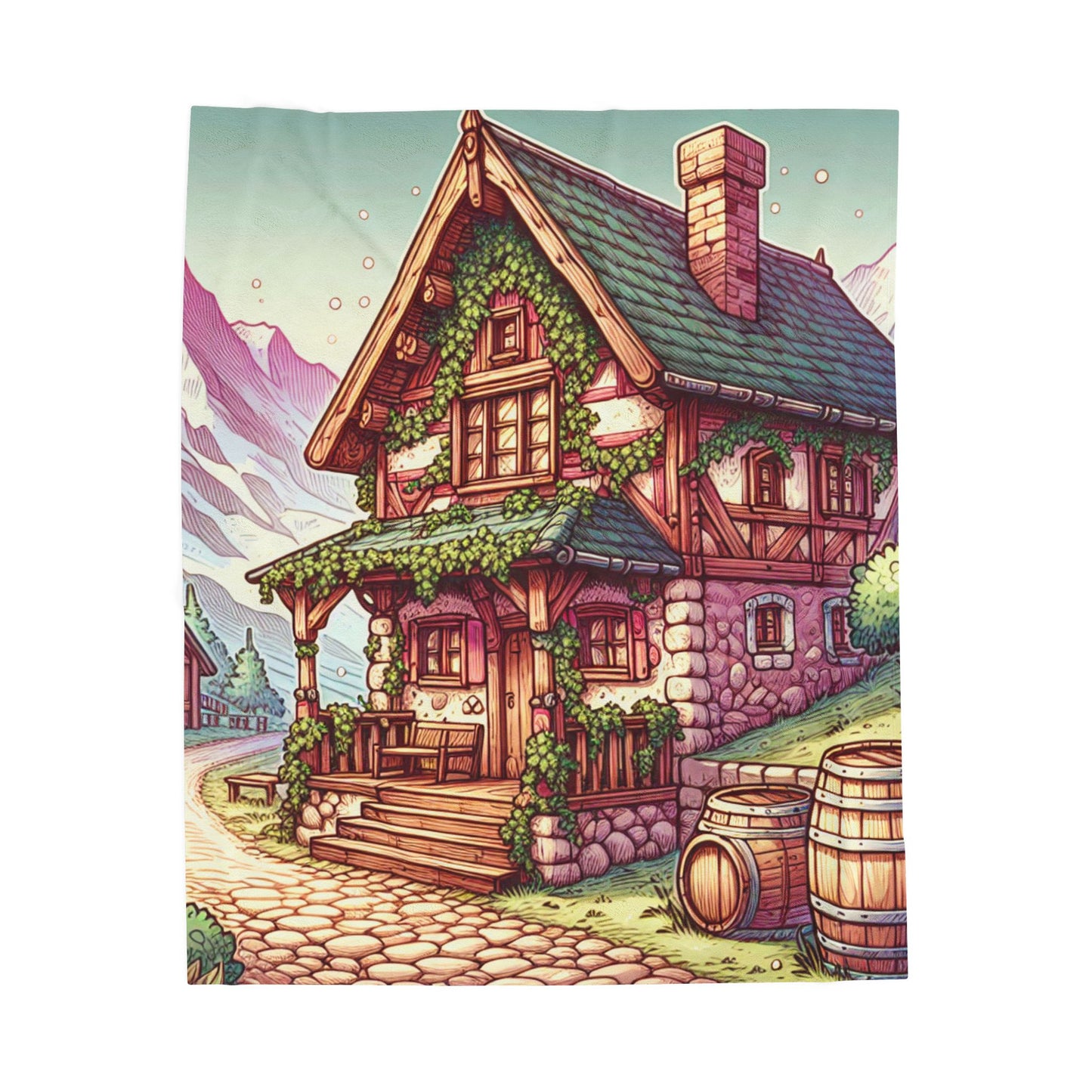 Charming Rustic Retreat - Plush Blanket