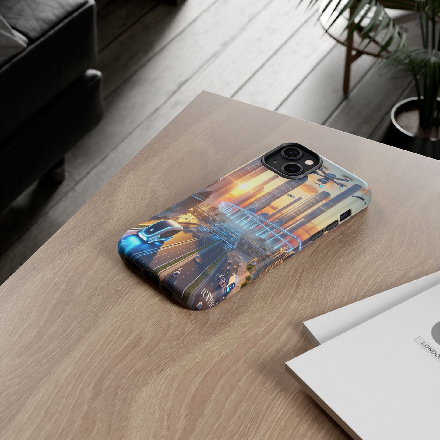 Futuristic Cityscape Unveiled - Phone Case
