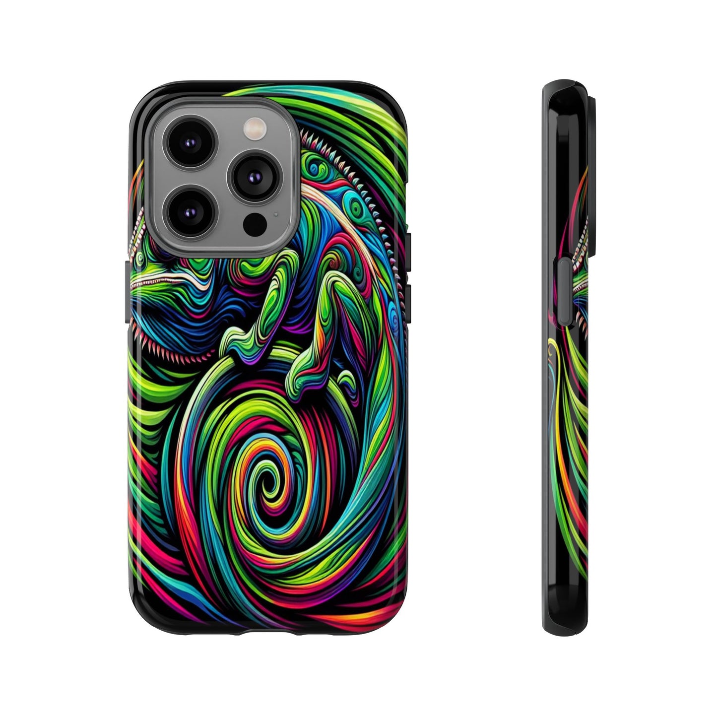 Chameleon in a Kaleidoscope Maze - Phone Case