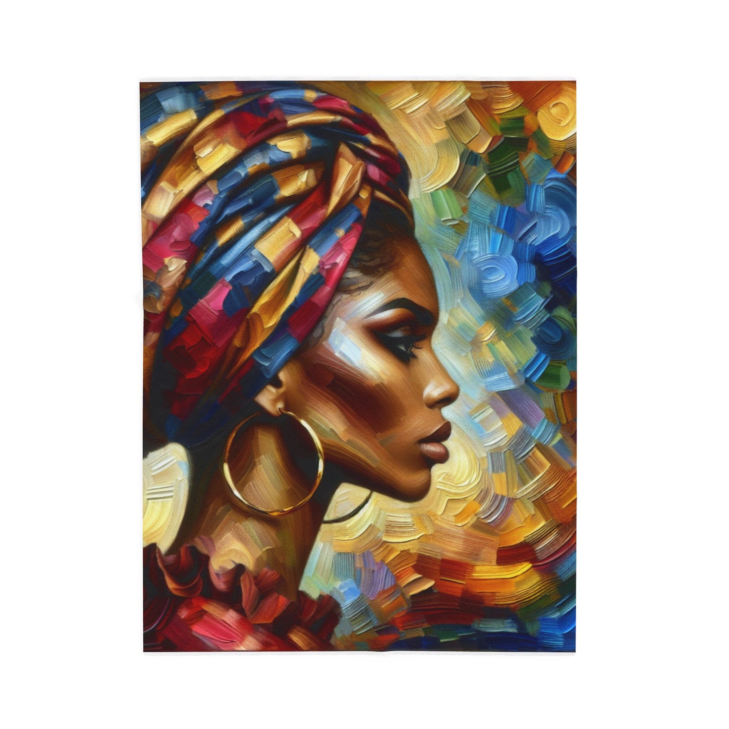 A Portrait in Brushstrokes - Plush Blanket