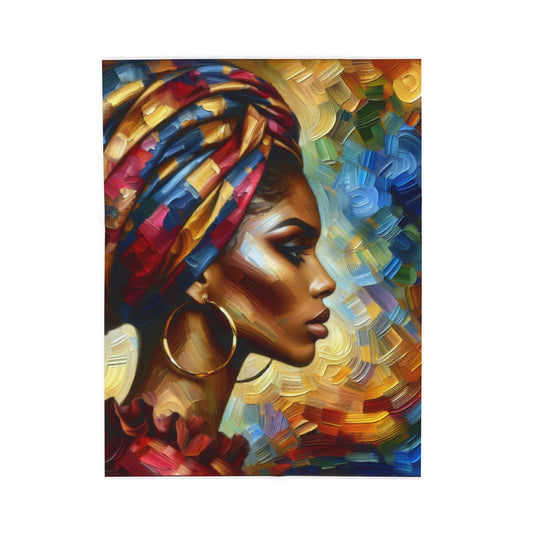 A Portrait in Brushstrokes - Plush Blanket