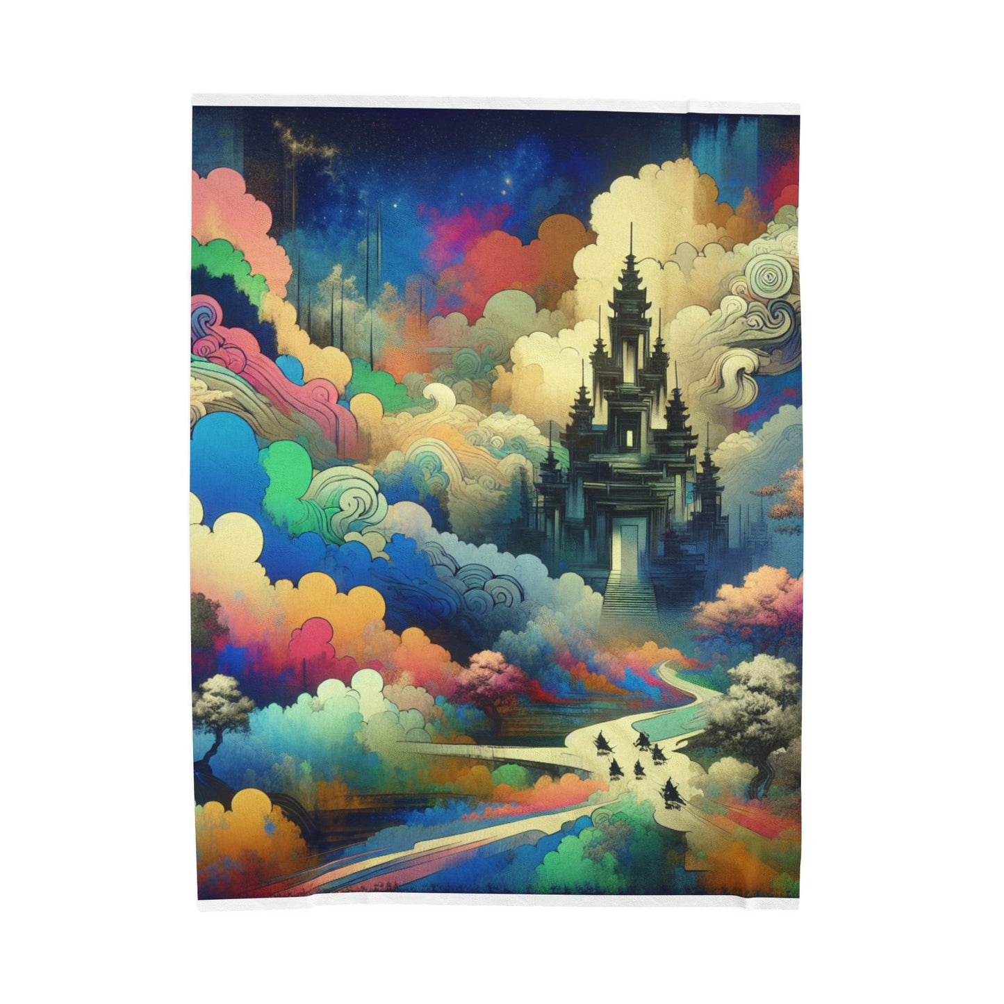 Mystical Journey to the Heart of Wonder - Plush Blanket