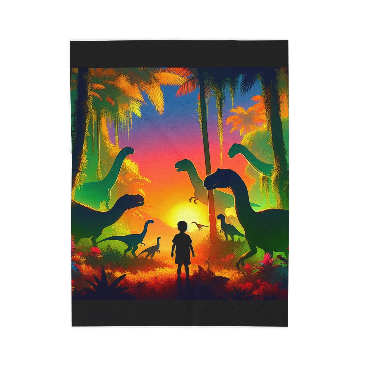 Dinosaurs at Dawn - Plush Blanket