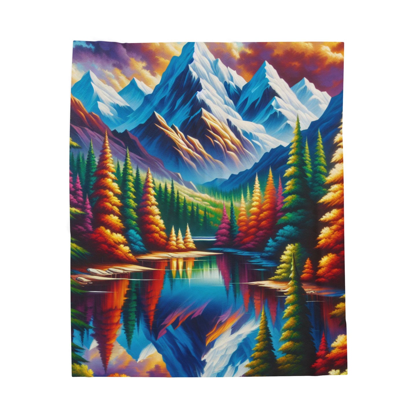Mountain Splendor Reflected - Plush Blanket
