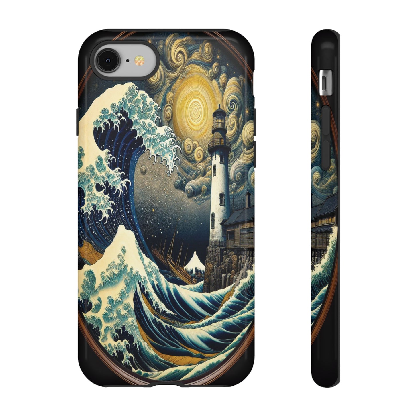 Protective Lighthouse Amidst Celestial Waves Iphone Case Compatible With Iphone 16 15 14 - Phone Cover