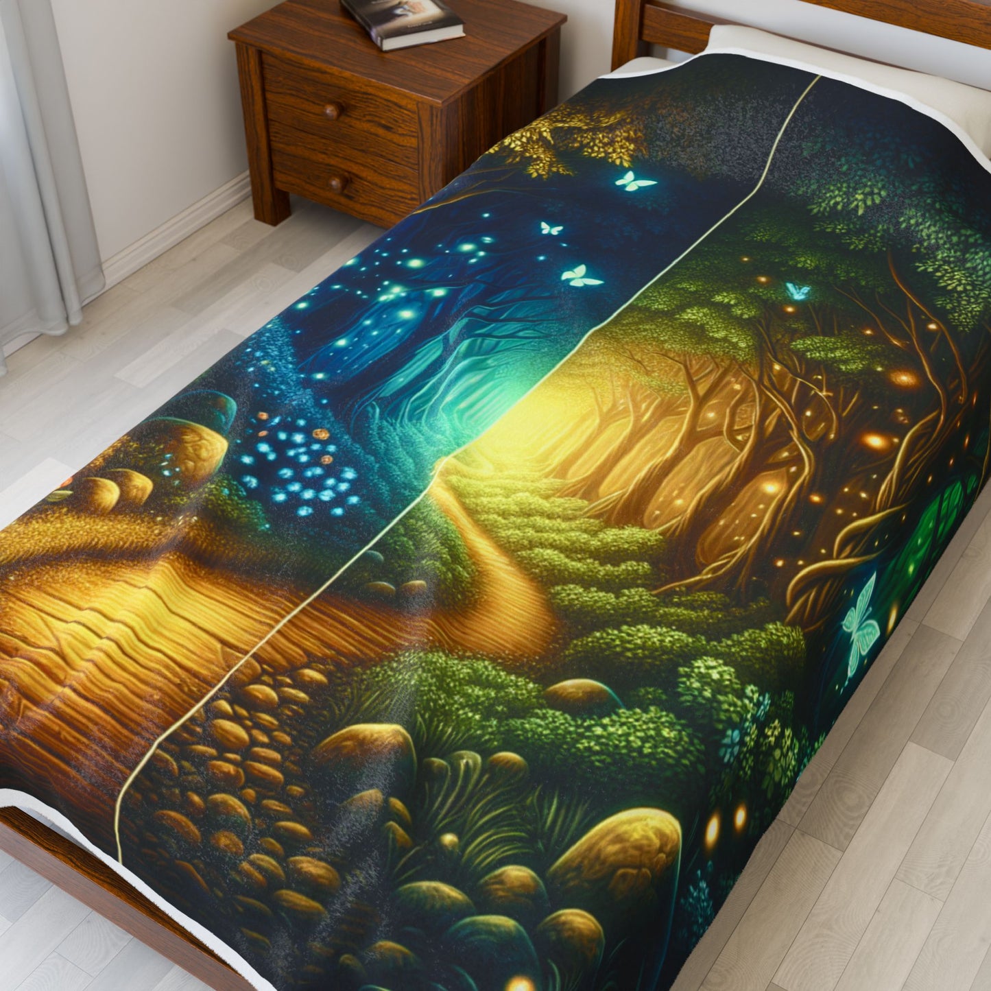 Glowing Grove Pathways- Plush Blanket