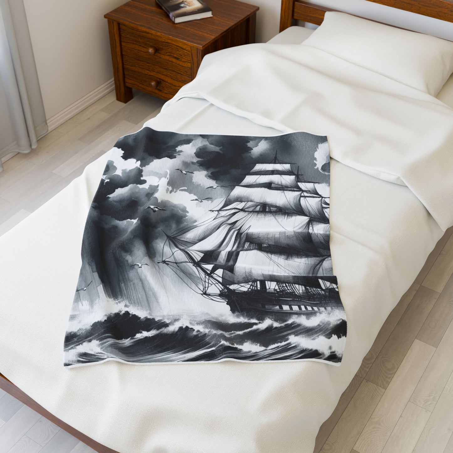 Sailing Through the Tempest - Plush Blanket