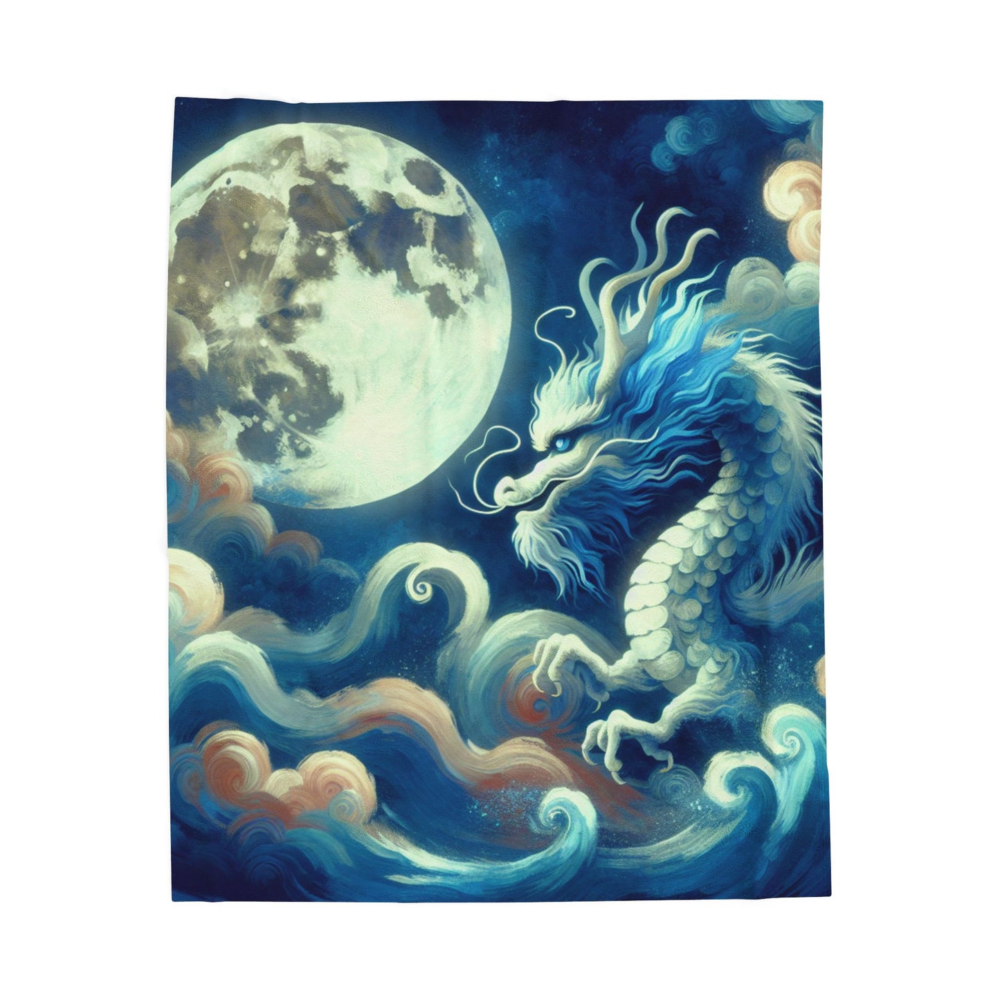 Lunar Dragon Serenity - Plush Blanket