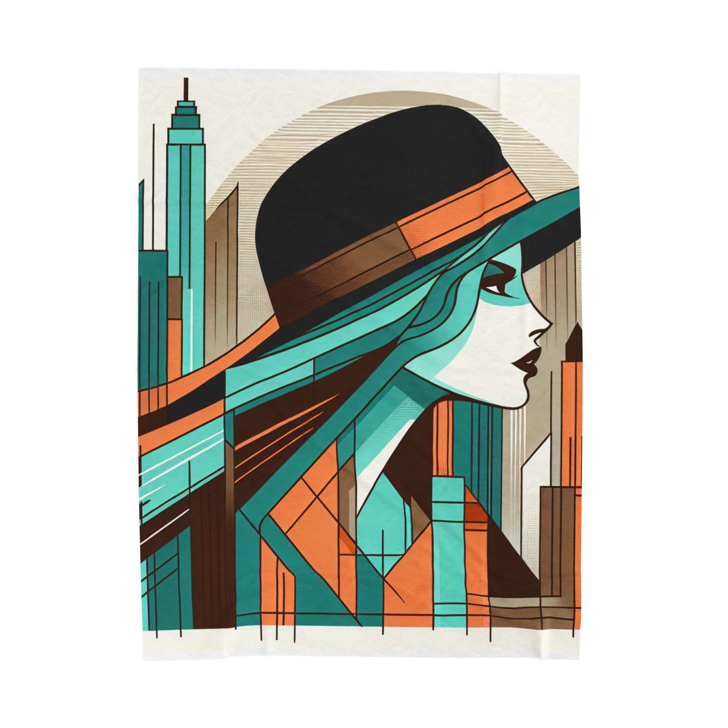 City Silhouette in Motion - Plush Blanket